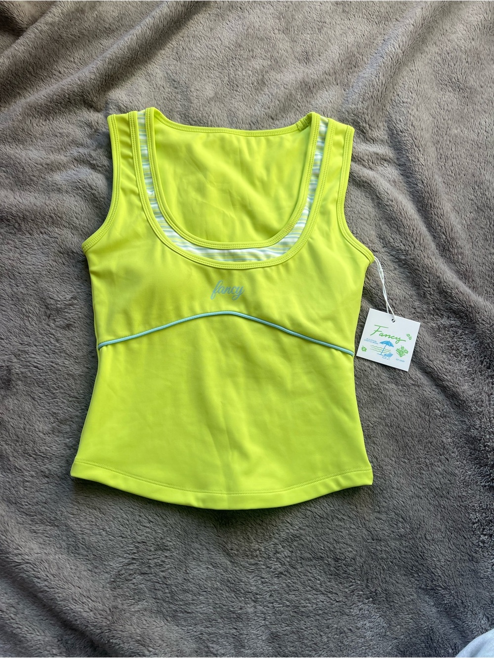 Fanny Neon Yellow Scoop Neck Women’s Tank Top